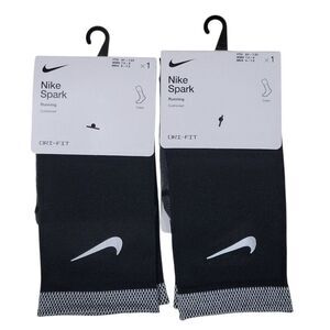 Nike Spark Cushioned Running Crew Socks Women 7.5-9 Men 6-7.5 Reflective 2 Pair